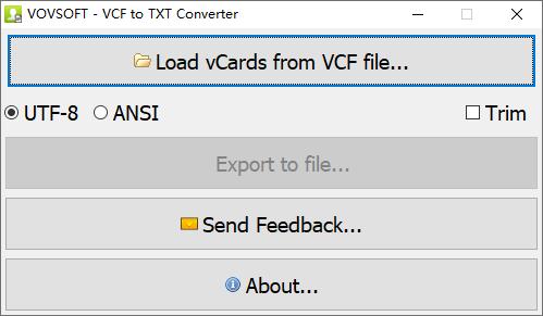 VovSoft VCF to TXT Converter下载,文档转换,文本转换